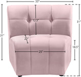 Limitless Velvet / Engineered Wood / Foam Contemporary Pink Velvet Modular Chair - 33" W x 31" D x 31" H