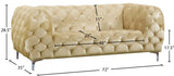 Mercer Velvet / Engineered Wood / Foam Contemporary Beige Velvet Loveseat - 72" W x 35" D x 28.5" H