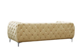 Mercer Velvet / Engineered Wood / Foam Contemporary Beige Velvet Sofa - 91" W x 35" D x 28.5" H