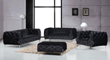 Mercer Velvet / Engineered Wood / Foam Contemporary Black Velvet Loveseat - 72" W x 35" D x 28.5" H