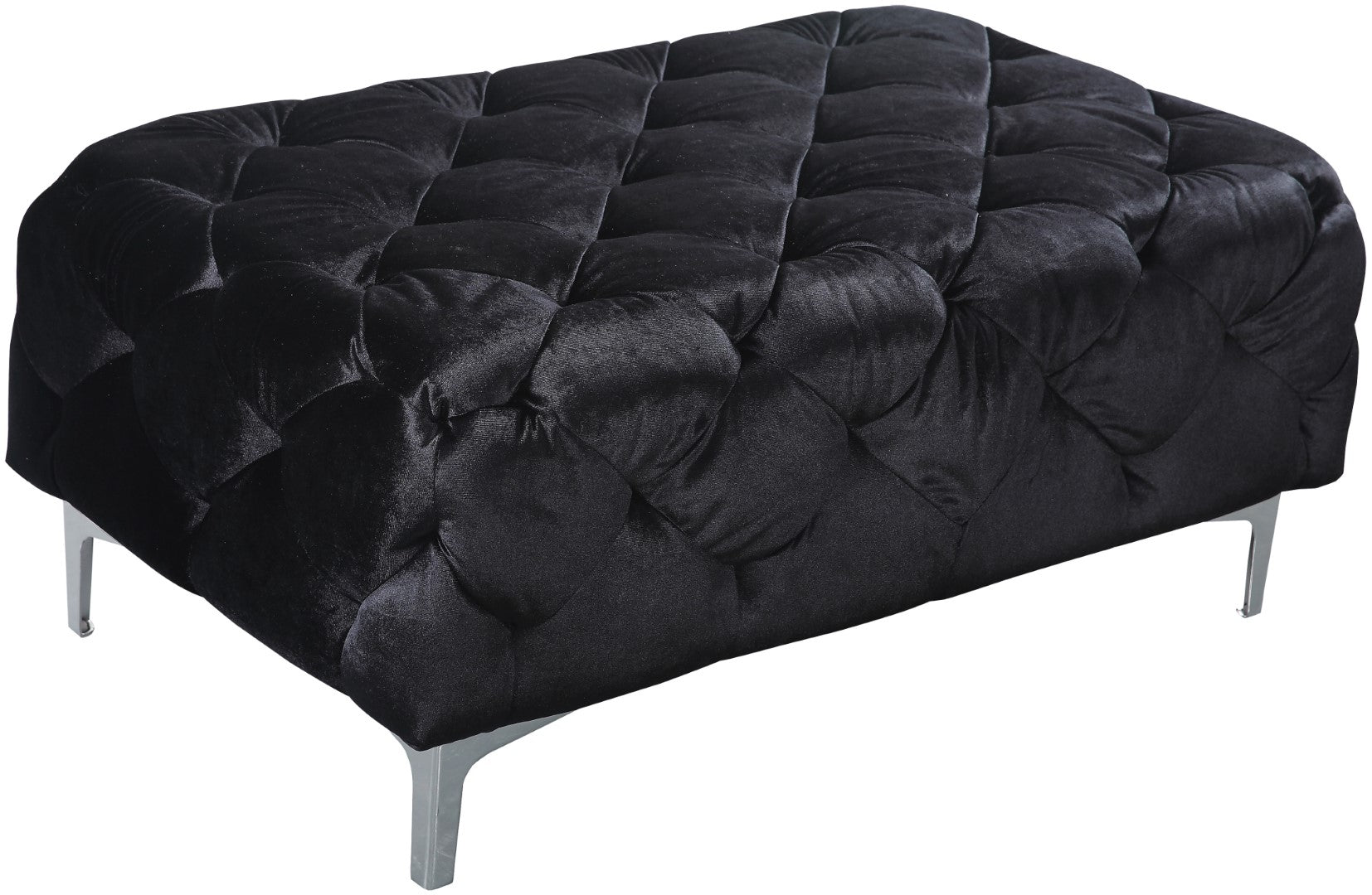 Mercer Modern Velvet Ottoman - Thumbnail 2