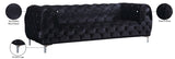 Mercer Velvet / Engineered Wood / Foam Contemporary Black Velvet Sofa - 91" W x 35" D x 28.5" H