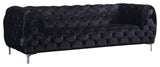 Mercer Velvet / Engineered Wood / Foam Contemporary Black Velvet Sofa - 91" W x 35" D x 28.5" H