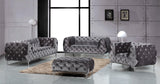 Mercer Velvet / Engineered Wood / Foam Contemporary Grey Velvet Loveseat - 72" W x 35" D x 28.5" H