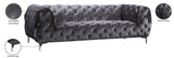 Mercer Velvet / Engineered Wood / Foam Contemporary Grey Velvet Sofa - 91" W x 35" D x 28.5" H