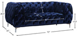 Mercer Velvet / Engineered Wood / Foam Contemporary Navy Velvet Loveseat - 72" W x 35" D x 28.5" H