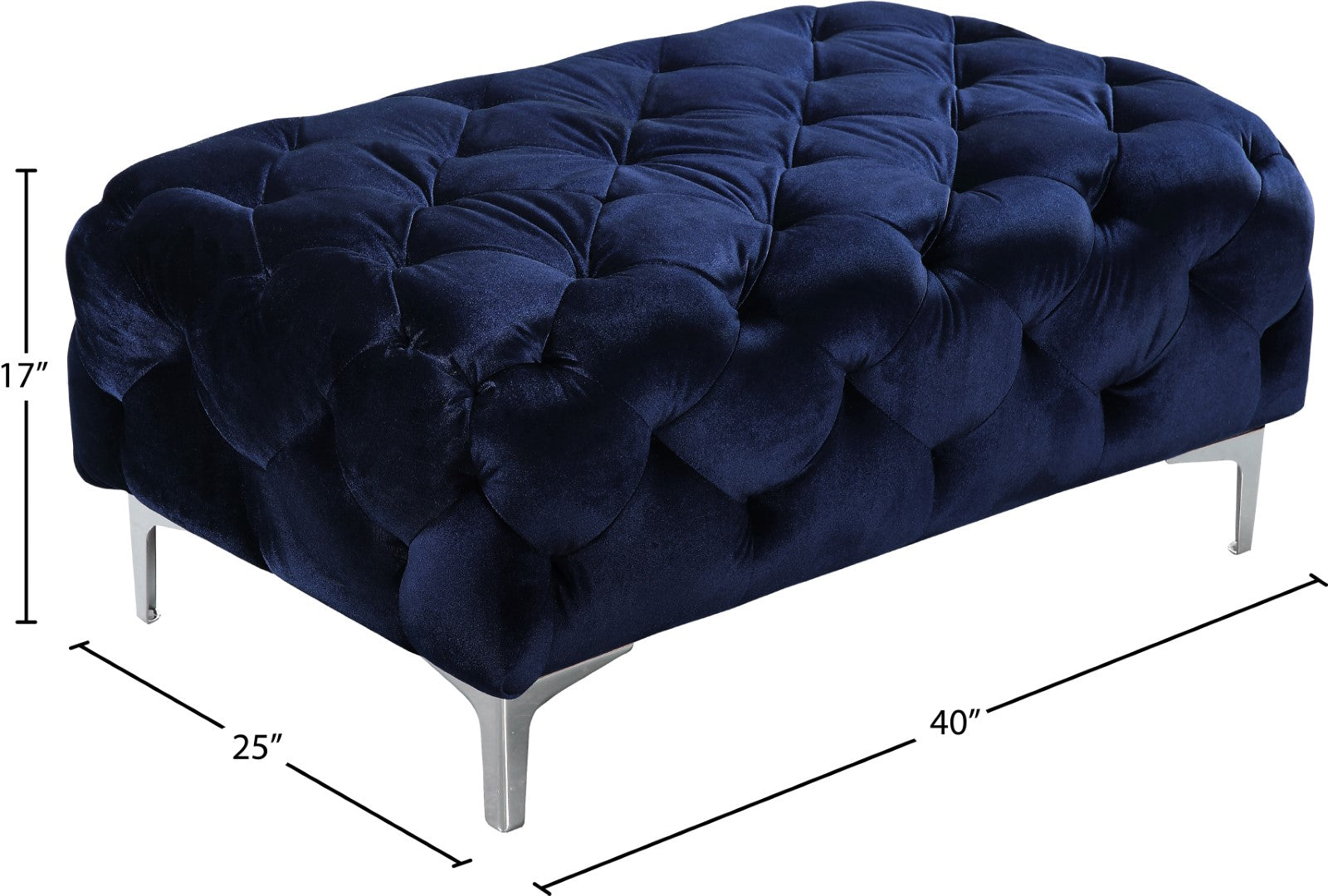 Mercer Modern Velvet Ottoman - Thumbnail 5