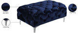 Mercer Velvet / Engineered Wood / Foam Contemporary Navy Velvet Ottoman - 40" W x 25" D x 17" H