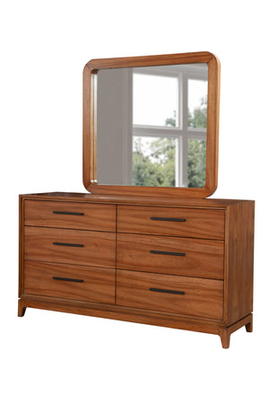 Nova Mirror in Honey Maple - Elegant Mahogany Design, Fully Assembled, Perfect for Your Dresser!