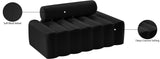 Melody Velvet / Engineered Wood / Foam Contemporary Black Velvet Loveseat - 58" W x 32.5" D x 28" H