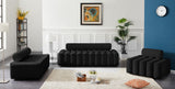 Melody Velvet / Engineered Wood / Foam Contemporary Black Velvet Loveseat - 58" W x 32.5" D x 28" H