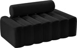 Melody Velvet / Engineered Wood / Foam Contemporary Black Velvet Loveseat - 58" W x 32.5" D x 28" H