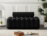 Melody Velvet / Engineered Wood / Foam Contemporary Black Velvet Loveseat - 58" W x 32.5" D x 28" H