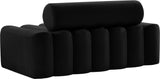 Melody Velvet / Engineered Wood / Foam Contemporary Black Velvet Loveseat - 58" W x 32.5" D x 28" H