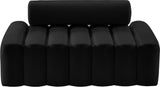 Melody Velvet / Engineered Wood / Foam Contemporary Black Velvet Loveseat - 58" W x 32.5" D x 28" H