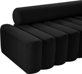 Melody Velvet / Engineered Wood / Foam Contemporary Black Velvet Loveseat - 58" W x 32.5" D x 28" H