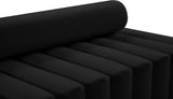 Melody Velvet / Engineered Wood / Foam Contemporary Black Velvet Loveseat - 58" W x 32.5" D x 28" H