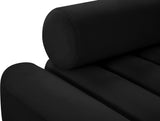 Melody Velvet / Engineered Wood / Foam Contemporary Black Velvet Loveseat - 58" W x 32.5" D x 28" H