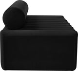Melody Velvet / Engineered Wood / Foam Contemporary Black Velvet Sofa - 83.5" W x 32.5" D x 28" H