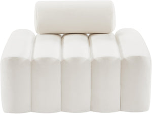 Melody Velvet / Engineered Wood / Foam Contemporary Cream Velvet Chair - 41.5" W x 32.5" D x 28" H