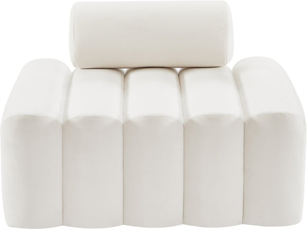 Melody Velvet / Engineered Wood / Foam Contemporary Cream Velvet Chair - 41.5" W x 32.5" D x 28" H