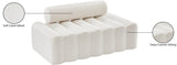 Melody Velvet / Engineered Wood / Foam Contemporary Cream Velvet Loveseat - 58" W x 32.5" D x 28" H