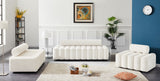 Melody Velvet / Engineered Wood / Foam Contemporary Cream Velvet Loveseat - 58" W x 32.5" D x 28" H