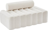 Melody Velvet / Engineered Wood / Foam Contemporary Cream Velvet Loveseat - 58" W x 32.5" D x 28" H