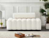 Melody Velvet / Engineered Wood / Foam Contemporary Cream Velvet Loveseat - 58" W x 32.5" D x 28" H