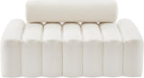 Melody Velvet / Engineered Wood / Foam Contemporary Cream Velvet Loveseat - 58" W x 32.5" D x 28" H