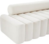 Melody Velvet / Engineered Wood / Foam Contemporary Cream Velvet Loveseat - 58" W x 32.5" D x 28" H