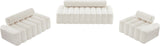 Melody Velvet / Engineered Wood / Foam Contemporary Cream Velvet Sofa - 83.5" W x 32.5" D x 28" H