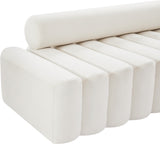 Melody Velvet / Engineered Wood / Foam Contemporary Cream Velvet Sofa - 83.5" W x 32.5" D x 28" H