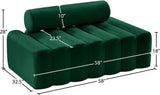 Melody Velvet / Engineered Wood / Foam Contemporary Green Velvet Loveseat - 58" W x 32.5" D x 28" H