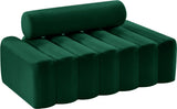 Melody Velvet / Engineered Wood / Foam Contemporary Green Velvet Loveseat - 58" W x 32.5" D x 28" H