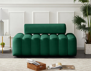Melody Velvet / Engineered Wood / Foam Contemporary Green Velvet Loveseat - 58" W x 32.5" D x 28" H
