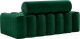 Melody Velvet / Engineered Wood / Foam Contemporary Green Velvet Loveseat - 58" W x 32.5" D x 28" H