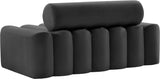 Melody Velvet / Engineered Wood / Foam Contemporary Grey Velvet Loveseat - 58" W x 32.5" D x 28" H