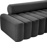 Melody Velvet / Engineered Wood / Foam Contemporary Grey Velvet Loveseat - 58" W x 32.5" D x 28" H