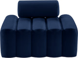 Melody Velvet / Engineered Wood / Foam Contemporary Navy Velvet Chair - 41.5" W x 32.5" D x 28" H