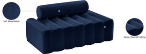 Melody Velvet / Engineered Wood / Foam Contemporary Navy Velvet Loveseat - 58" W x 32.5" D x 28" H