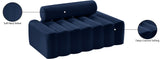 Melody Velvet / Engineered Wood / Foam Contemporary Navy Velvet Loveseat - 58" W x 32.5" D x 28" H