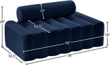 Melody Velvet / Engineered Wood / Foam Contemporary Navy Velvet Loveseat - 58" W x 32.5" D x 28" H