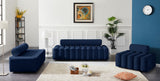 Melody Velvet / Engineered Wood / Foam Contemporary Navy Velvet Loveseat - 58" W x 32.5" D x 28" H