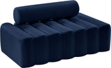 Melody Velvet / Engineered Wood / Foam Contemporary Navy Velvet Loveseat - 58" W x 32.5" D x 28" H