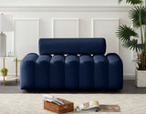 Melody Velvet / Engineered Wood / Foam Contemporary Navy Velvet Loveseat - 58" W x 32.5" D x 28" H