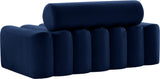 Melody Velvet / Engineered Wood / Foam Contemporary Navy Velvet Loveseat - 58" W x 32.5" D x 28" H