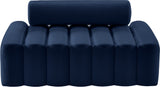 Melody Velvet / Engineered Wood / Foam Contemporary Navy Velvet Loveseat - 58" W x 32.5" D x 28" H