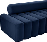 Melody Velvet / Engineered Wood / Foam Contemporary Navy Velvet Loveseat - 58" W x 32.5" D x 28" H