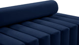 Melody Velvet / Engineered Wood / Foam Contemporary Navy Velvet Loveseat - 58" W x 32.5" D x 28" H